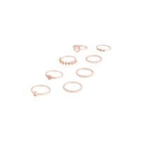 Rose Gold Glam Diamante Stone Ring 8-Pack - link has visual effect only