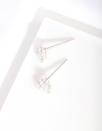 Sterling Silver Diamante Star Cluster Stud Earrings - link has visual effect only