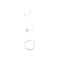 Sterling Silver Ball Ring Nose Ring Pack - link has visual effect only