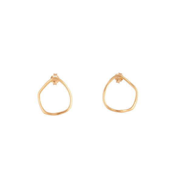 Gold Plated Sterling Silver Organic Circle Earrings