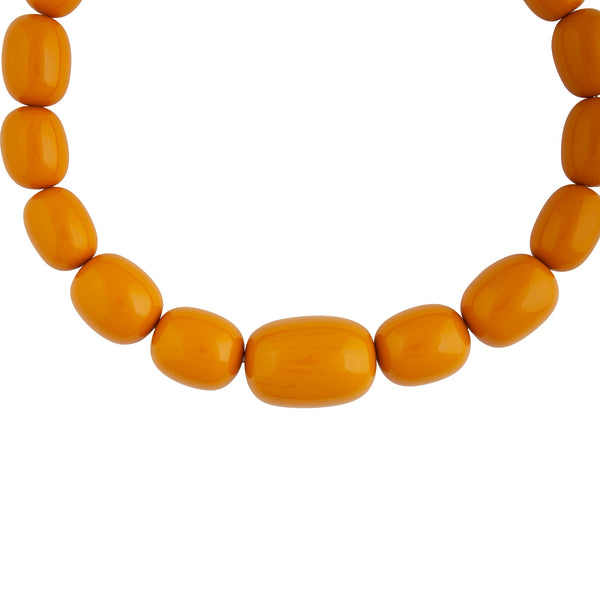 Yellow Acrylic Bead Short Necklace