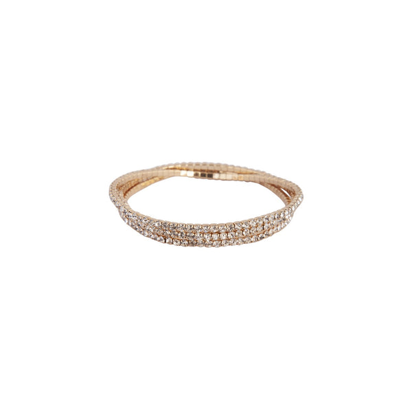 Gold Flexible 3 Pack Cupchain diamante Bracelet