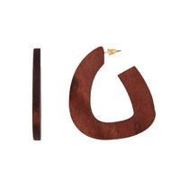 Wood Irregular Hoop Earrings - link has visual effect only