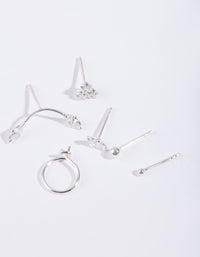 Sterling Silver Stud Earring Pack - link has visual effect only