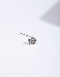 Sterling Silver Crystal Flower Nose Stud - link has visual effect only