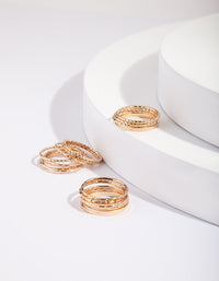 Gold Textured Band Ring Pack - link has visual effect only