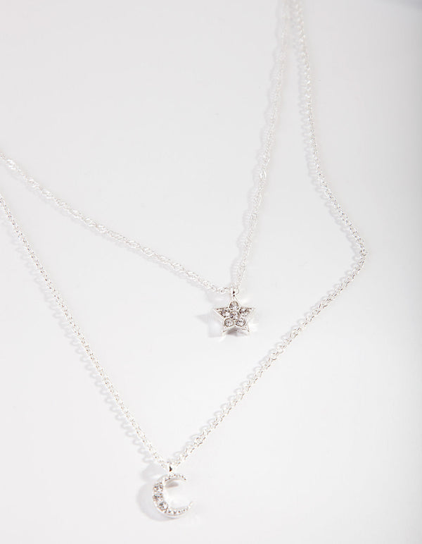 Silver Starry Night Charm Necklace