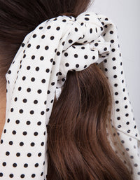 White Polka Dot Scarf Scrunchie - link has visual effect only
