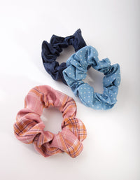Denim, Spot & Check Scrunchie Pack - link has visual effect only