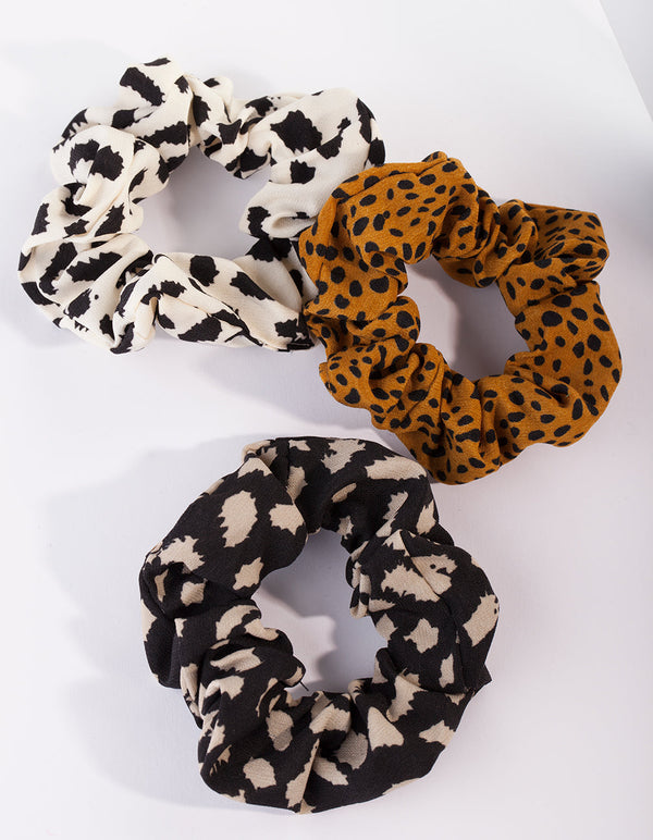 Mixed Leopard Scrunchie Pack