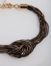 Black Gold Knot Bracelet - link has visual effect only