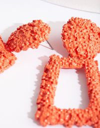 Coral Textured Geometric Drop Earrings - link has visual effect only