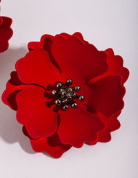 Poppy Red Enamel Earrings - link has visual effect only