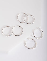 Silver Mini Faux Body Jewellery Rings - link has visual effect only