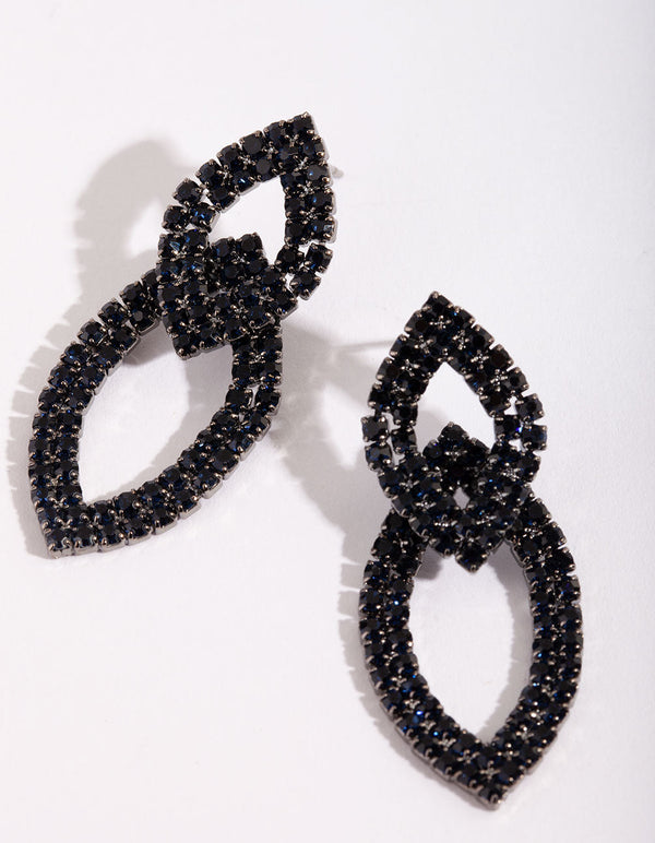 Double Leaf Sapphire Earrings