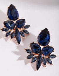 Sapphire Rose Gold Tear Drop Earrings - link has visual effect only