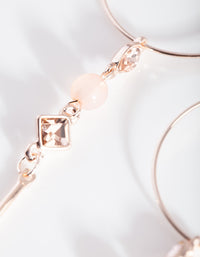 Rose Gold Hoop Stone Drop Earrings - link has visual effect only