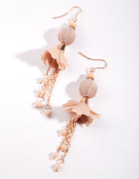 Rose Gold Floral Tassel Drop Earrings - link has visual effect only
