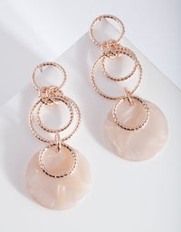 Rose Gold Iridescent Hanging Loop Earrings - link has visual effect only