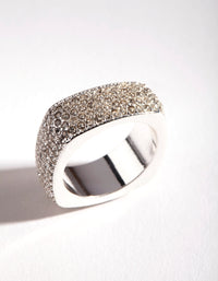 Sterling Silver Diamante Snake Ring - link has visual effect only