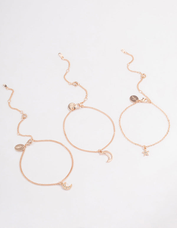 Rose Gold Celestial Bracelet or Anklet Pack