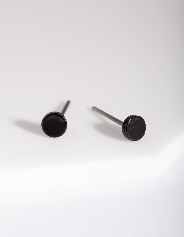 Mini Black Dot Stud Earrings