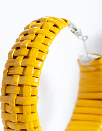 Yellow Raffia Hoop Earrings - link has visual effect only