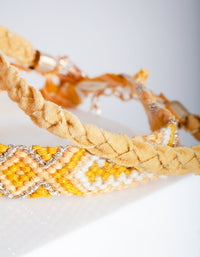 Gold Yellow Friendship Bracelet 10 9-Pack - link has visual effect only