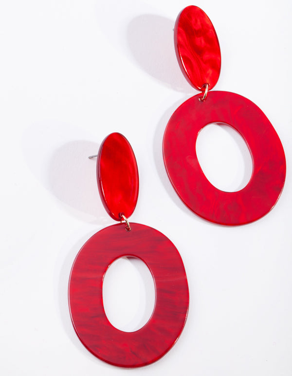 Red Acrylic Oval cut