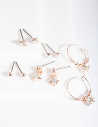 Rose Gold Sun Star Earring 5-Pack - link has visual effect only