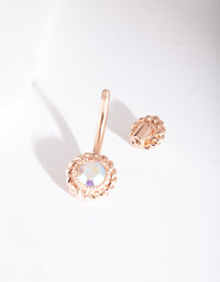 Rose Gold Surgical Steel Reflective Gem Belly Bar - link has visual effect only