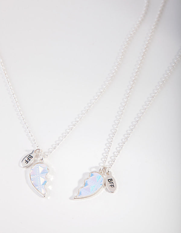 Kids Silver Heart BFF Necklace