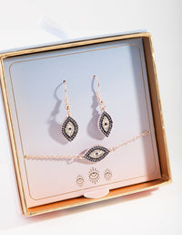 Rose Gold Evil Eye Jewellery Set Gift Box - link has visual effect only