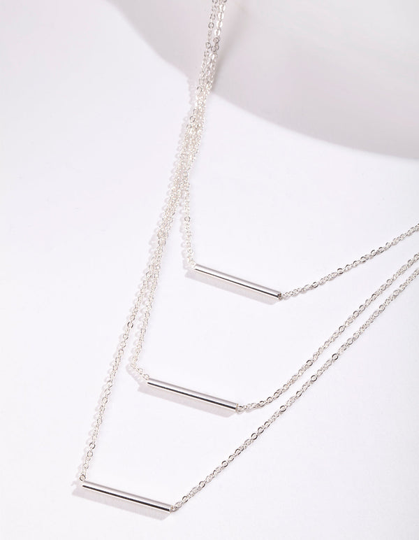 Silver Multi Bar Necklace