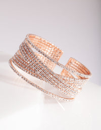 Rose Gold Diamante Wide Layered Cuff - link has visual effect only