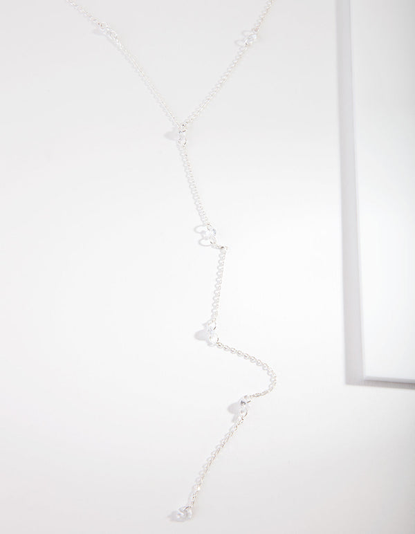Silver Cubic Zirconia Rope Y Necklace