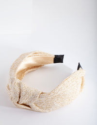 Raffia Gold Thread Turban Headband - link has visual effect only