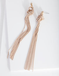Pink & Gold Thread Chain Knot Earrings - link has visual effect only