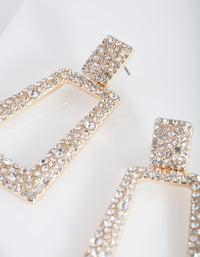 Gold Diamante Geometric Earrings - link has visual effect only