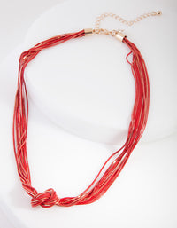 Gold Red Cutchain Knot Tie Necklace - link has visual effect only