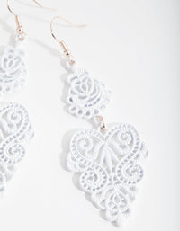 White Large Filigree Drop Earrings - link has visual effect only