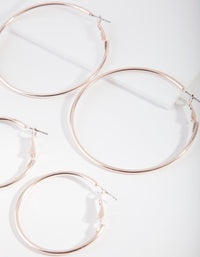 Rose Gold Double Size Hoop Earring Pack - link has visual effect only