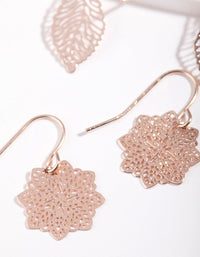 Rose Gold Fine Cut-Out Earring Pack - link has visual effect only