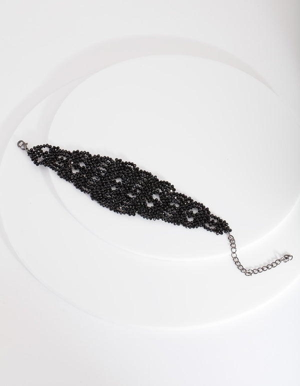Black Lace Bead Bracelet