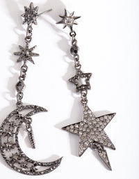 Gunmetal Starry Night Drop Earrings - link has visual effect only