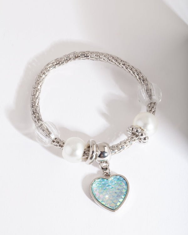 Kids Blue Mermaid Heart Bracelet