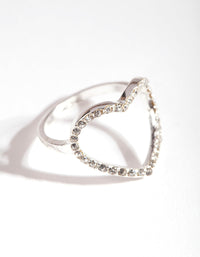Silver Fine Open Heart Ring - link has visual effect only
