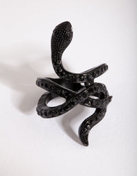 Black Diamante Snake Ring - link has visual effect only