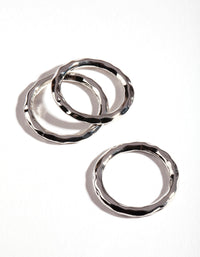 Rhodium Textured Band 3 Ring Pack - link has visual effect only