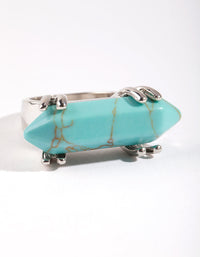 Rhodium Turquoise Shard Ring - link has visual effect only